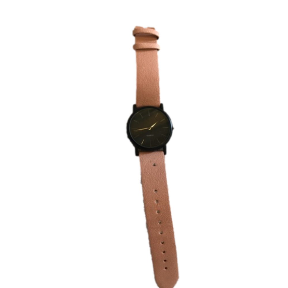 Dusty Rose Black Quartz Watch
